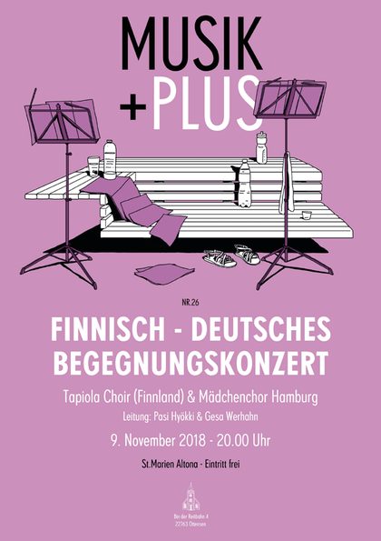 Plakat Nr. 26: Finnisch-Deutsches Begegnungskonzert – Tapiola Choir (Finnland) & Mädchenchor Hamburg, 9. November 2018