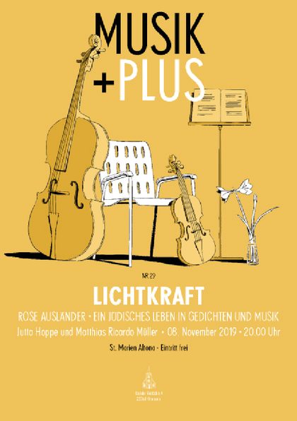 Plakat Nr. 29: Lichtkraft – Rose Ausländer – ein jüdisches Leben in Gedichten und Musik, 8. November 2019